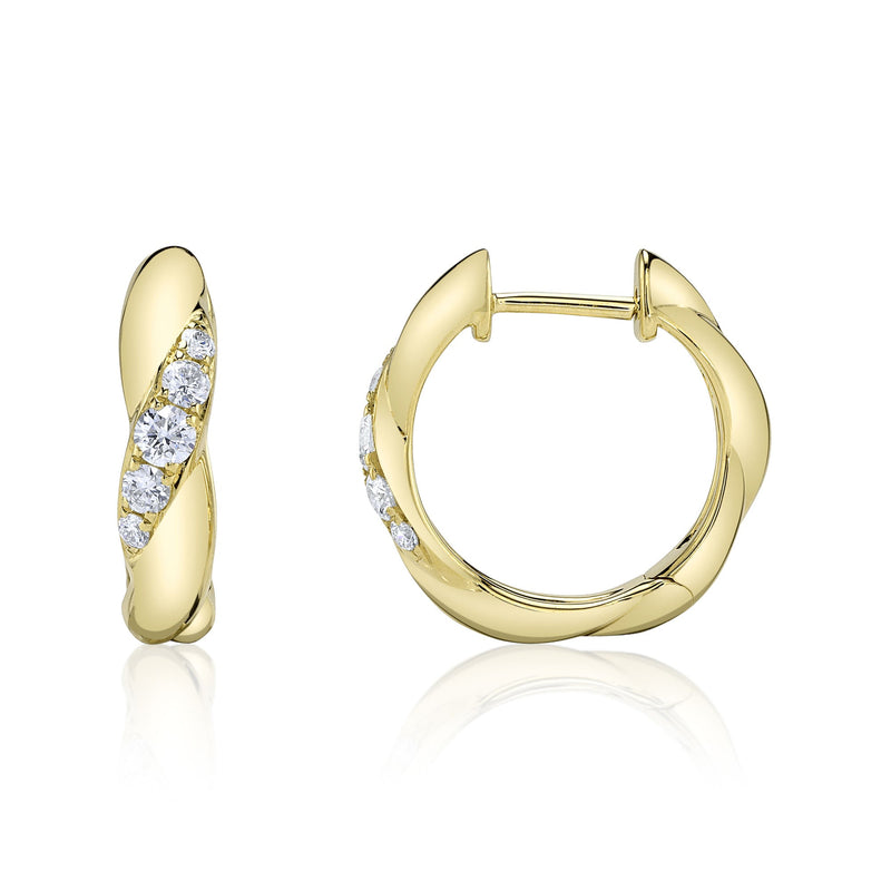 0.23CT DIAMOND TWISTED HUGGIE EARRING