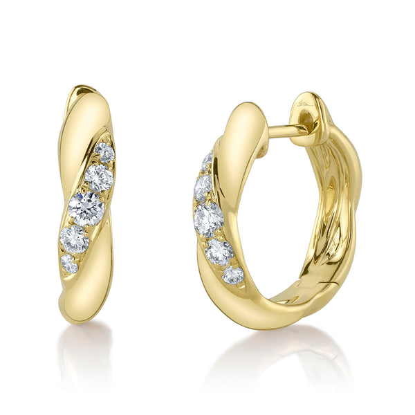 0.23CT DIAMOND TWISTED HUGGIE EARRING