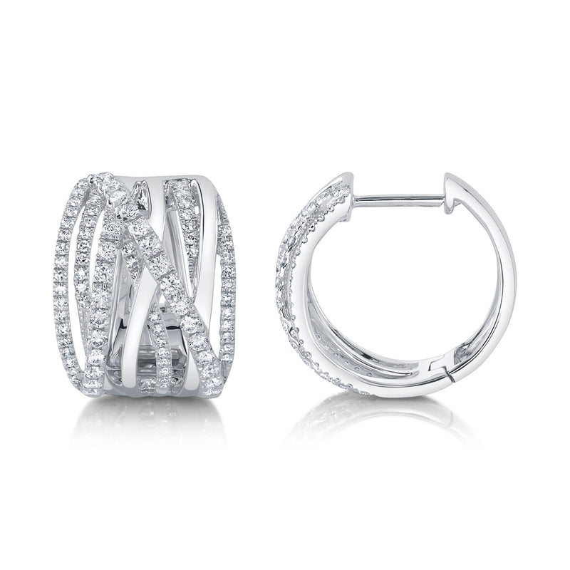 0.83CT DIAMOND BRIDGE HOOP EARRING