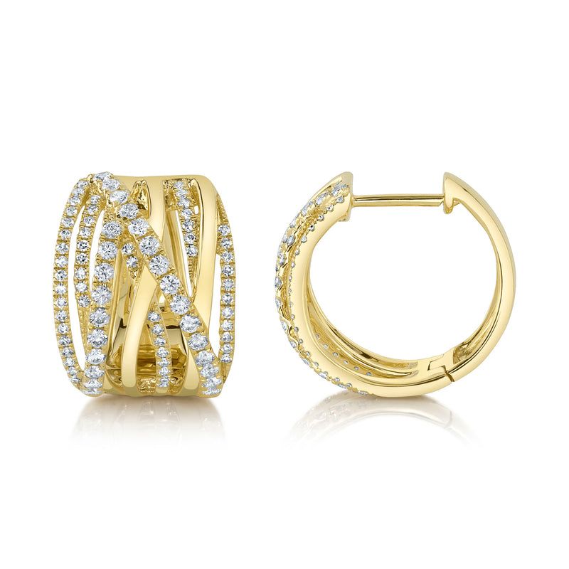 0.83CT DIAMOND BRIDGE HOOP EARRING