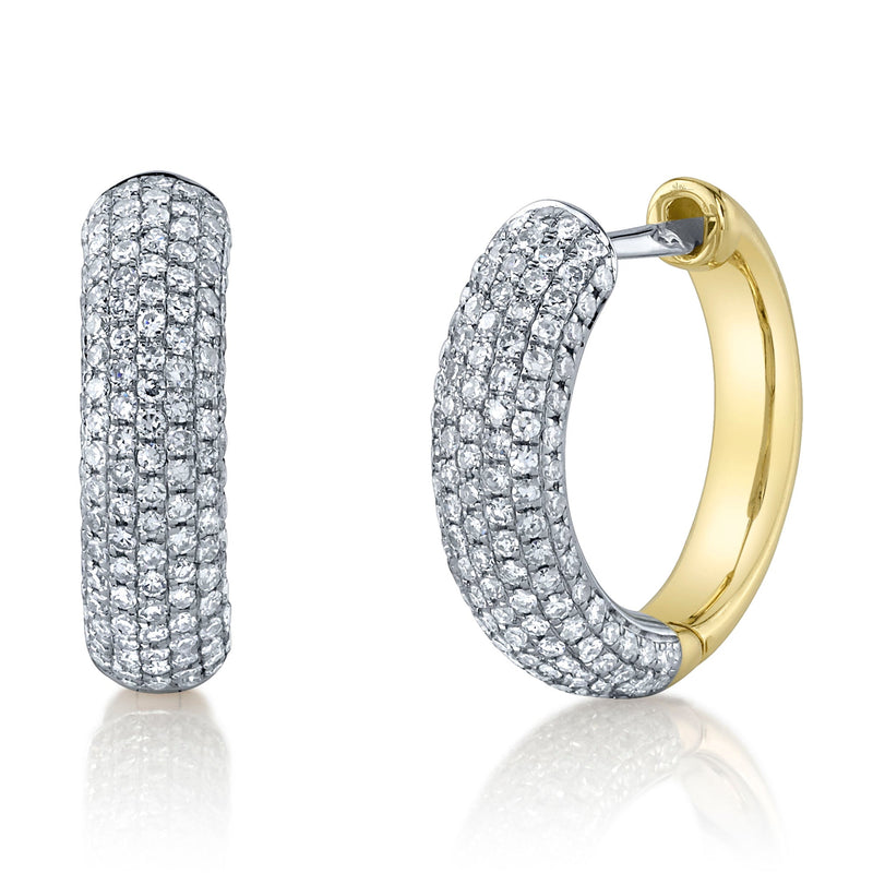 0.58CT DIAMOND PAVE HUGGIE EARRING