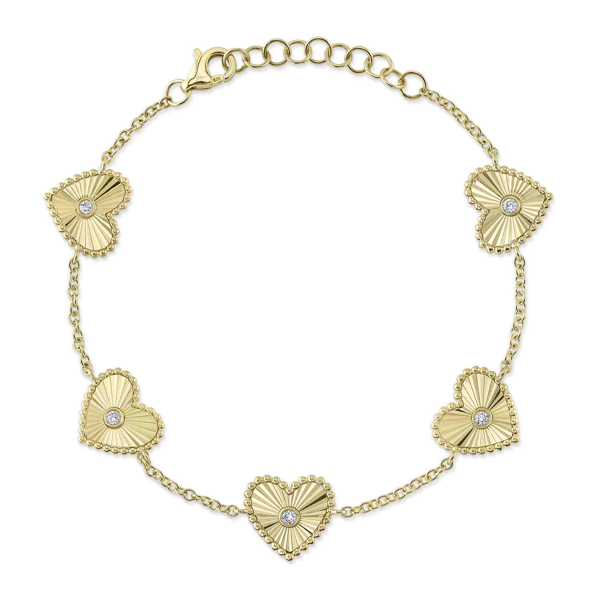 0.10CT DIAMOND BEZEL HEART BRACELET – Shy Creation