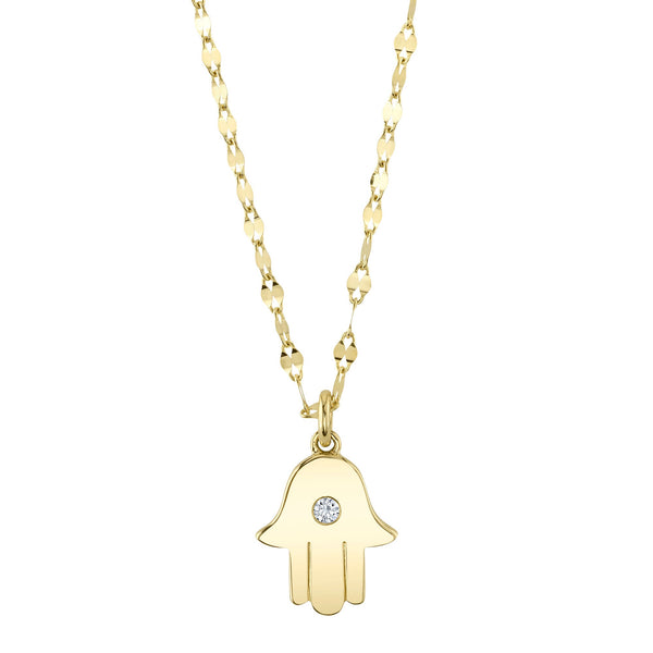 0.03CT DIAMOND HAMSA SPARKLE CHAIN NECKLACE