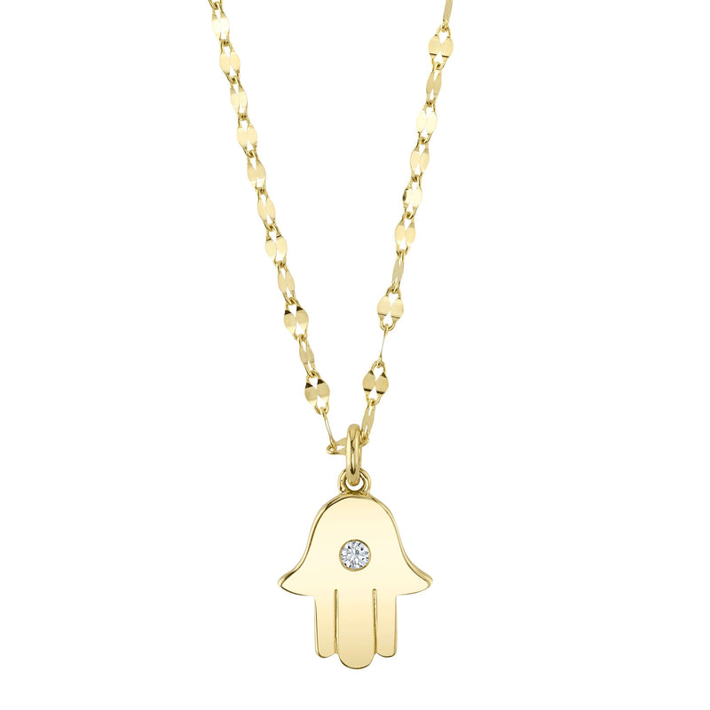 0.03CT DIAMOND HAMSA SPARKLE CHAIN NECKLACE