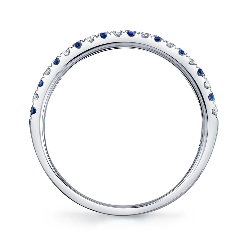 0.10CT DIAMOND & 0.10CT BLUE SAPPHIRE BAND