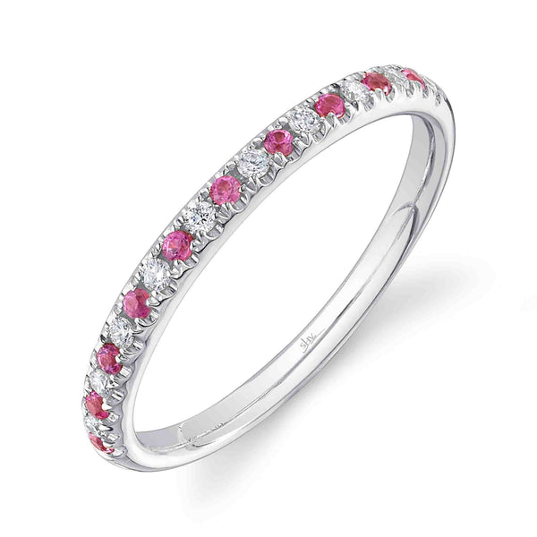 0.10CT DIAMOND & 0.10CT PINK SAPPHIRE BAND