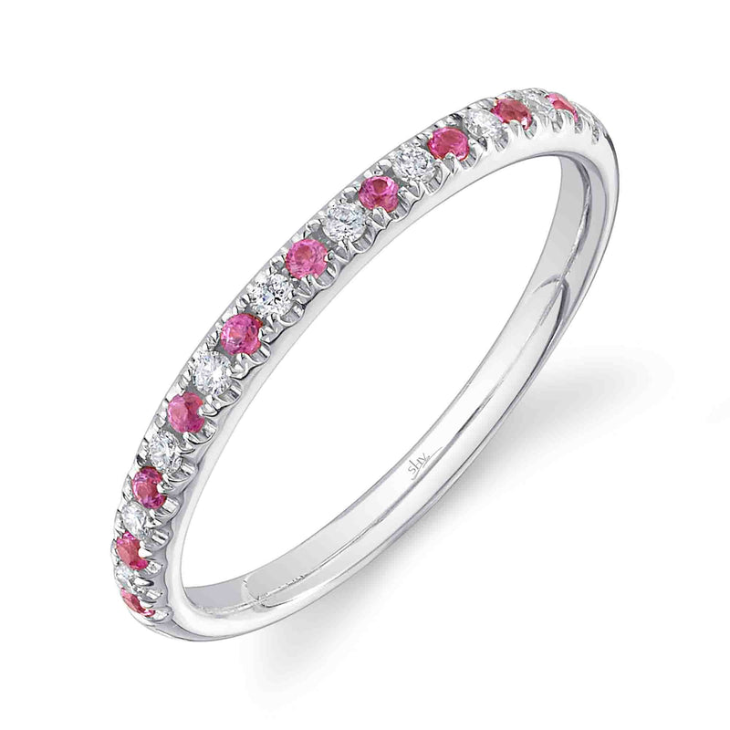 0.10CT DIAMOND & 0.10CT PINK SAPPHIRE BAND