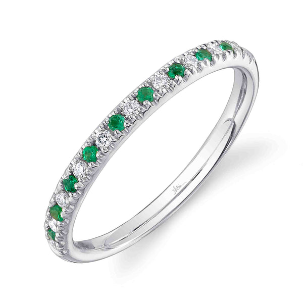 0.10CT DIAMOND & 0.10CT EMERALD BAND