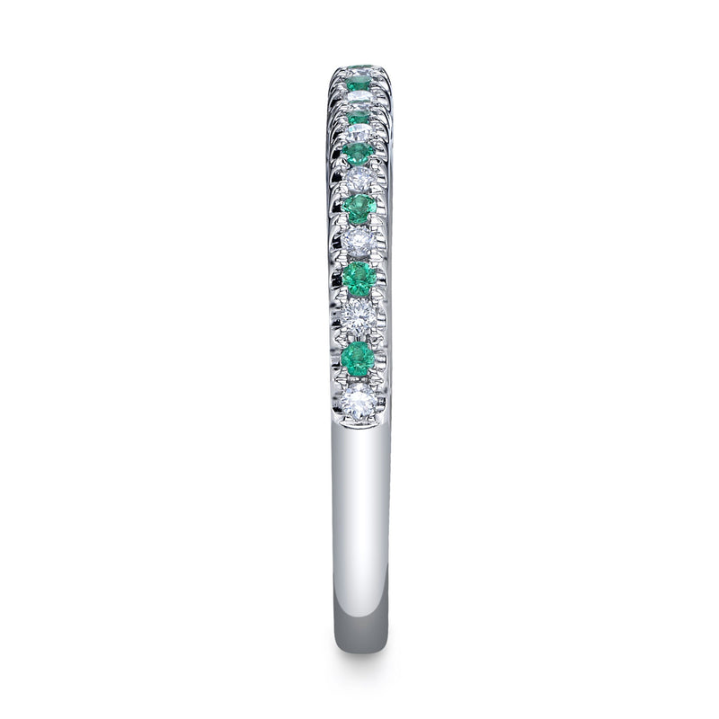0.10CT DIAMOND & 0.10CT EMERALD BAND