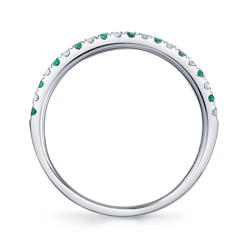 0.10CT DIAMOND & 0.10CT EMERALD BAND