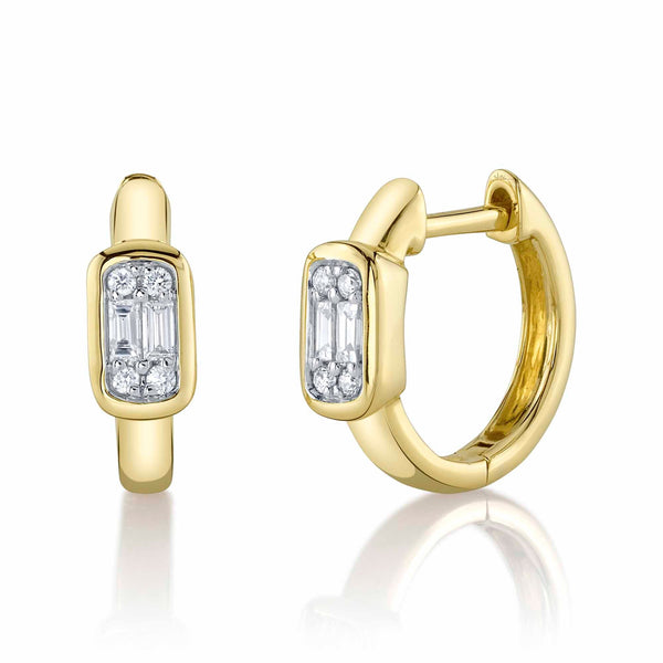 0.14CT DIAMOND BAGUETTE HUGGIE EARRING