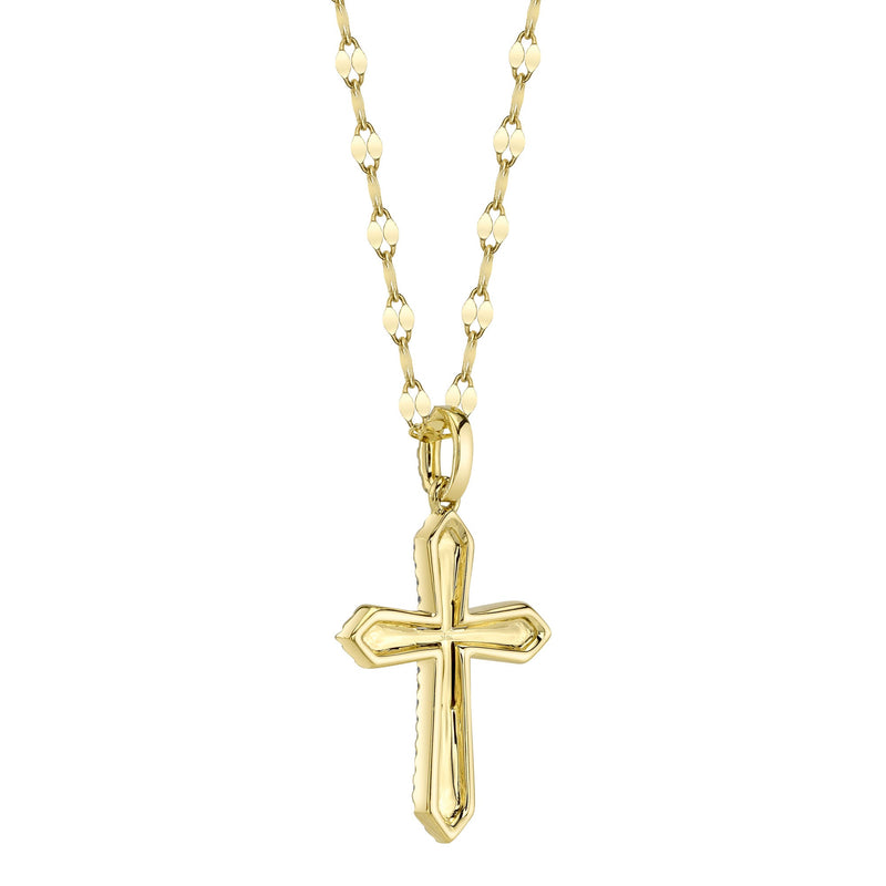 0.17CT DIAMOND PAVE CROSS SPARKLE CHAIN NECKLACE