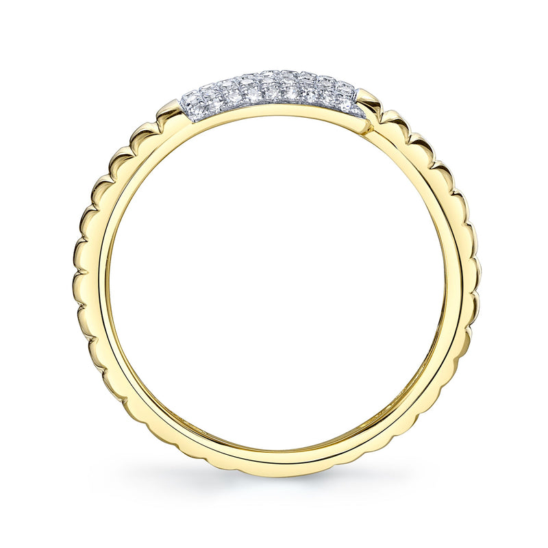0.22CT DIAMOND RIBBED RING