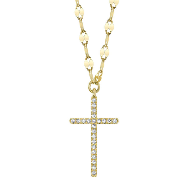 0.06CT DIAMOND CROSS SPARKLE CHAIN NECKLACE