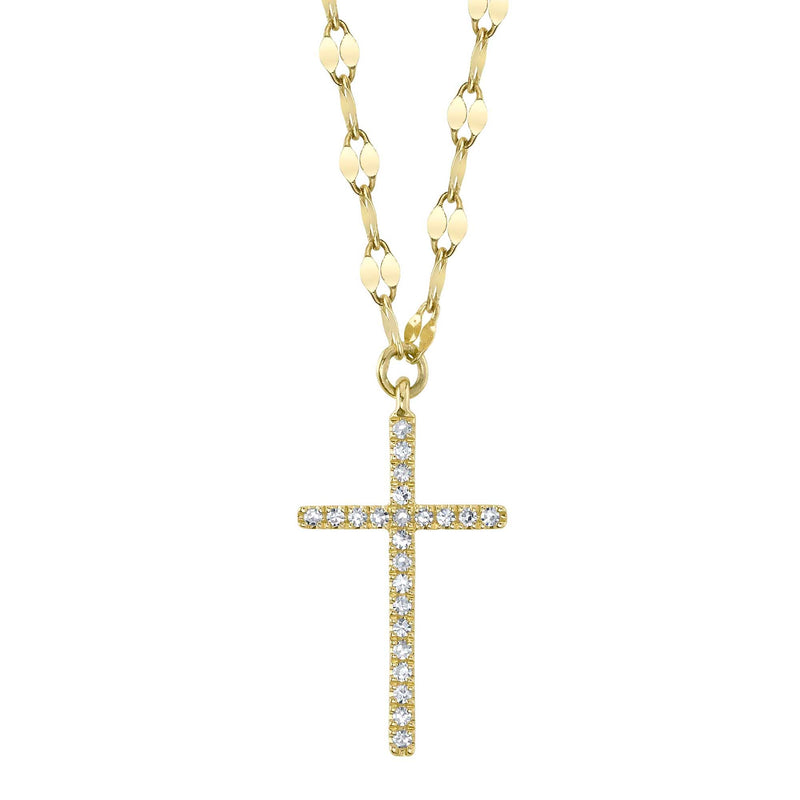 0.06CT DIAMOND CROSS SPARKLE CHAIN NECKLACE