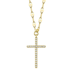 0.06CT DIAMOND CROSS SPARKLE CHAIN NECKLACE