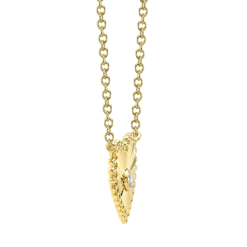 0.02CT DIAMOND BEZEL RIBBED HEART NECKLACE