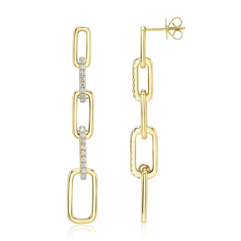 0.64CT DIAMOND PAPER CLIP LINK EARRING