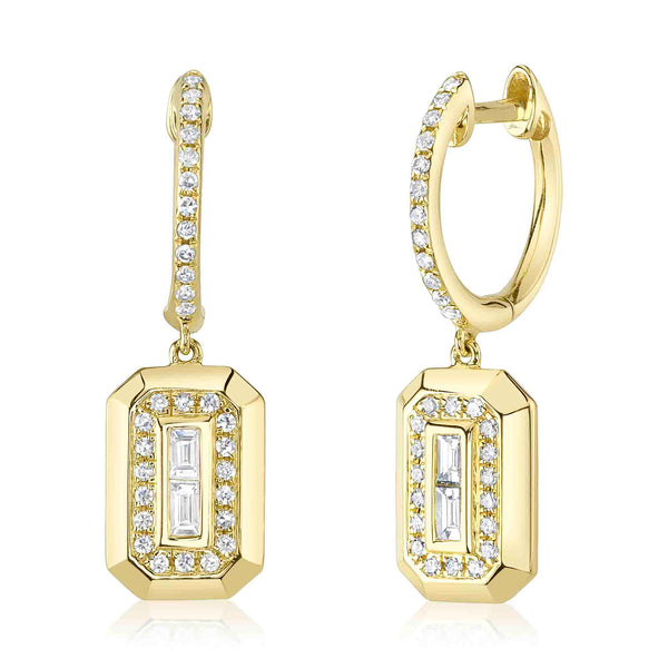0.26CT DIAMOND BAGUETTE EARRING