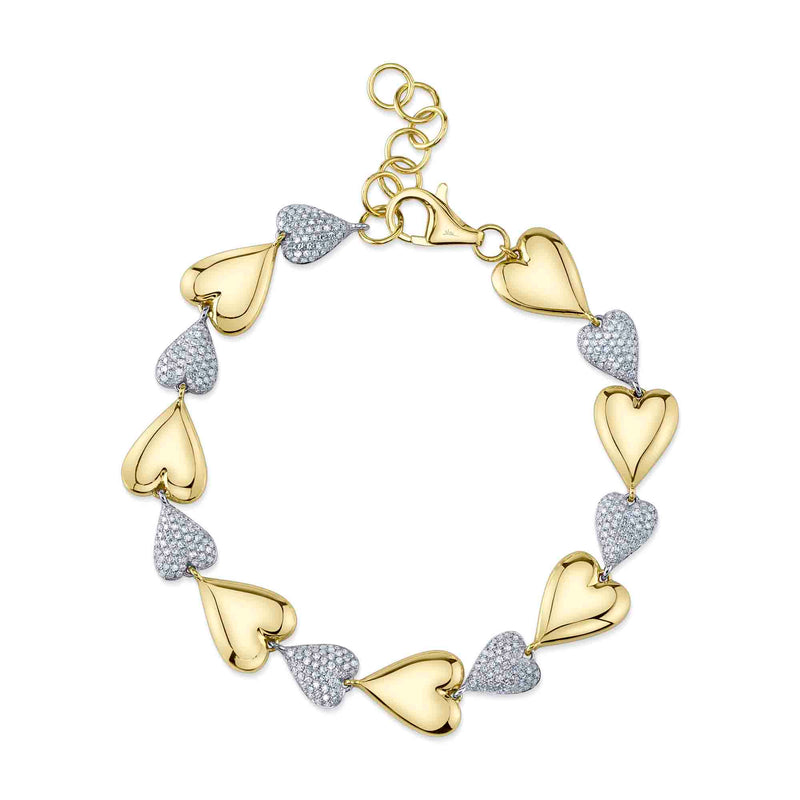 0.78CT DIAMOND PAVE HEART BRACELET