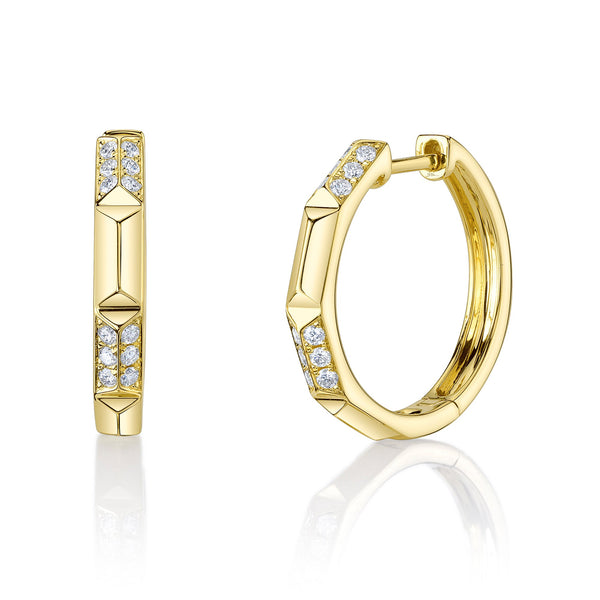 0.24CT DIAMOND GEO CUT HOOP EARRING