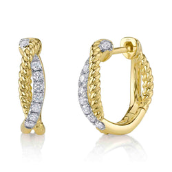 0.21CT DIAMOND TWISTED HOOP EARRING