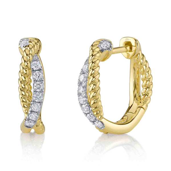 0.21CT DIAMOND TWISTED HOOP EARRING