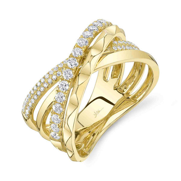 0.48CT DIAMOND BRIDGE GEO CUT RING