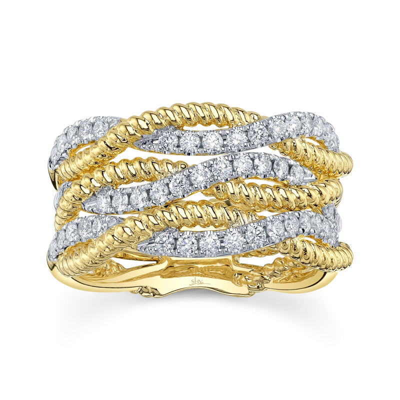 0.62CT DIAMOND TWISTED RING