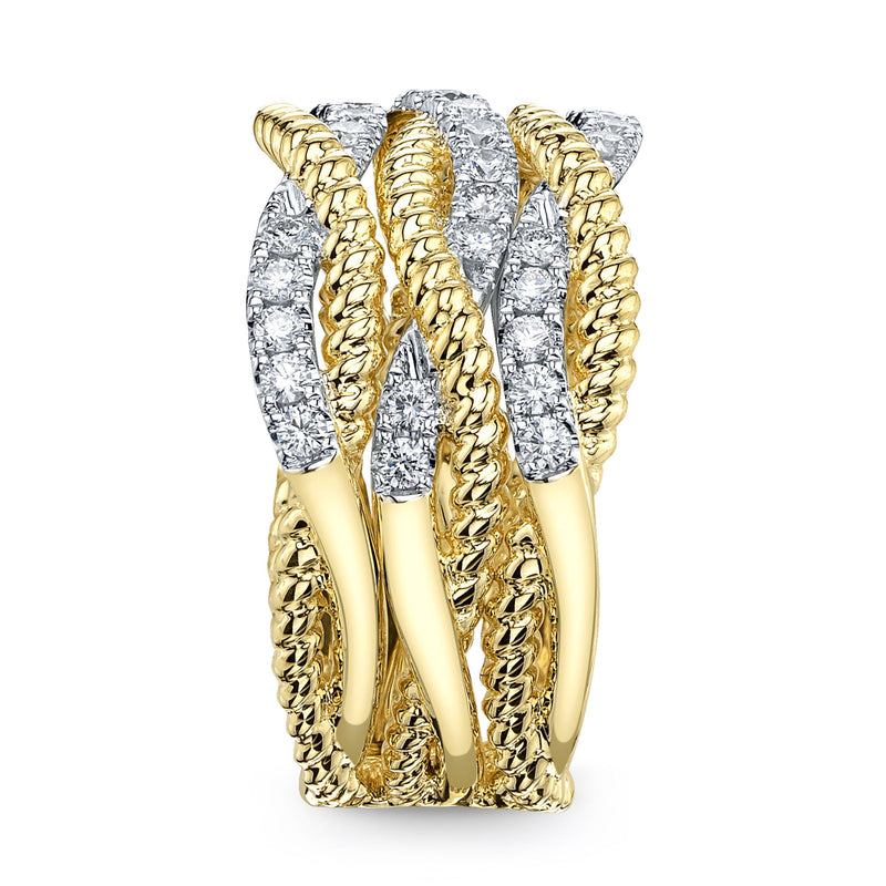 0.62CT DIAMOND TWISTED RING