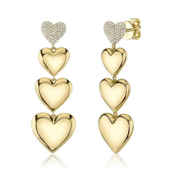 0.33CT DIAMOND PAVE HEART EARRING
