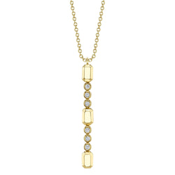 0.09CT DIAMOND BEZEL GEO CUT LARIAT NECKLACE