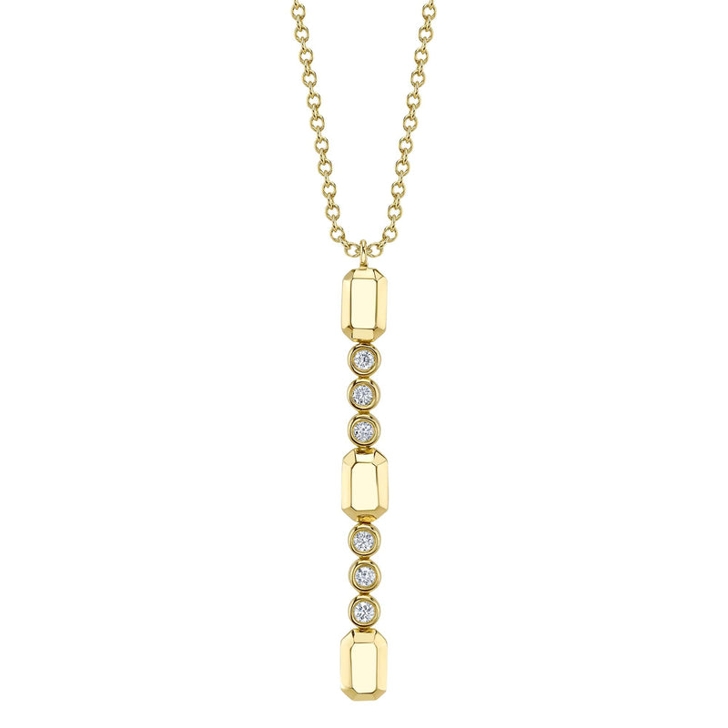 0.09CT DIAMOND BEZEL GEO CUT LARIAT NECKLACE