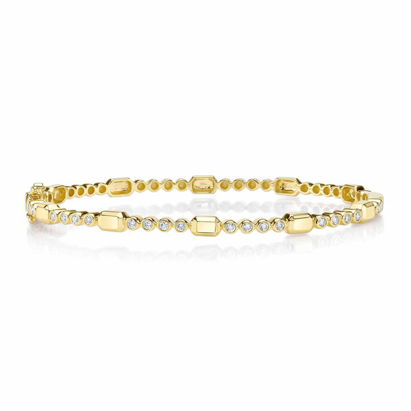 0.30CT DIAMOND BEZEL GEO CUT BANGLE