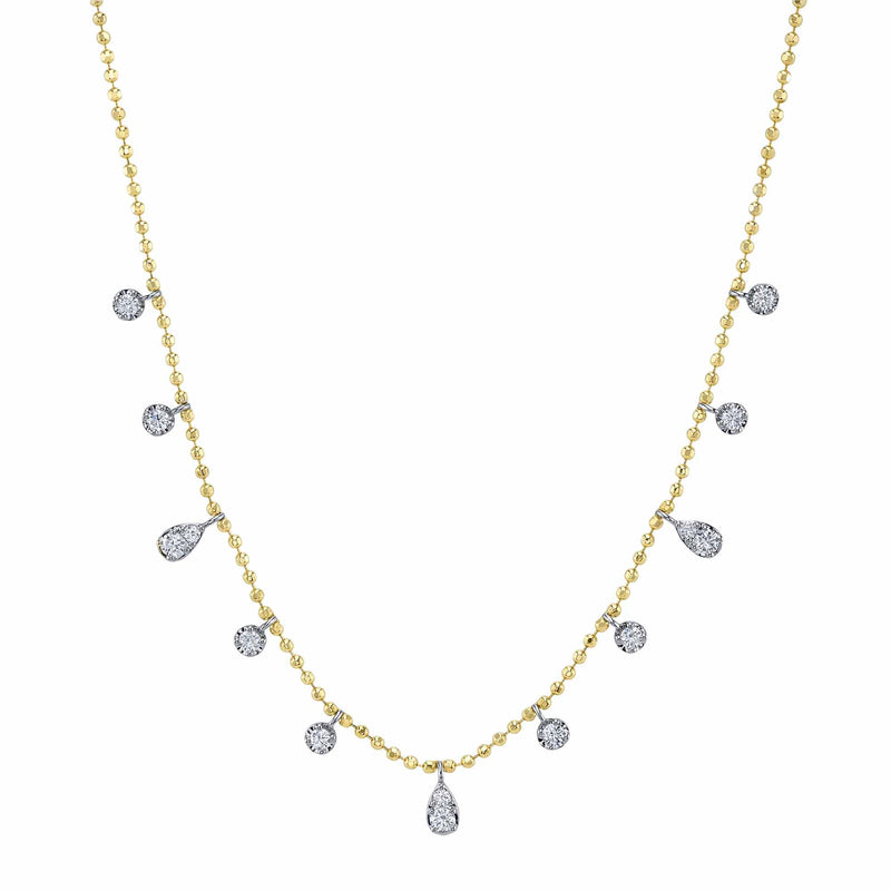 0.64CT DIAMOND FACETED BALL CHAIN NECKLACE