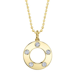 0.24CT DIAMOND CIRCLE FACETED BALL CHAIN NECKLACE