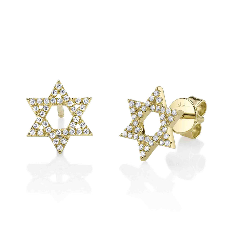 0.16CT DIAMOND STAR OF DAVID STUD EARRING
