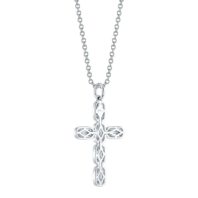 0.30CT DIAMOND BAGUETTE CROSS NECKLACE
