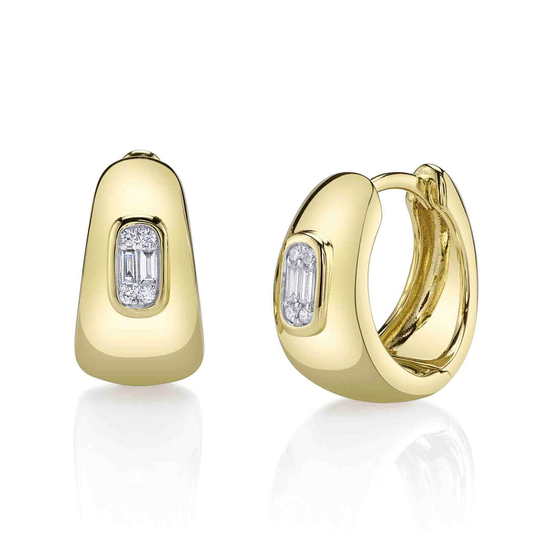 0.10CT DIAMOND BAGUETTE HUGGIE EARRING
