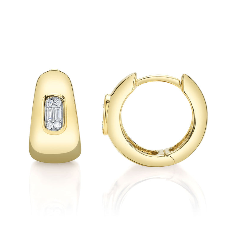 0.10CT DIAMOND BAGUETTE HUGGIE EARRING
