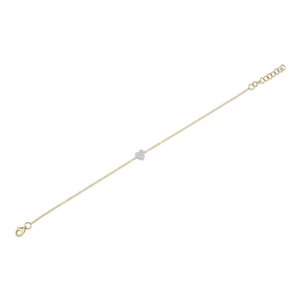 0.04CT DIAMOND PAVE HEART BRACELET