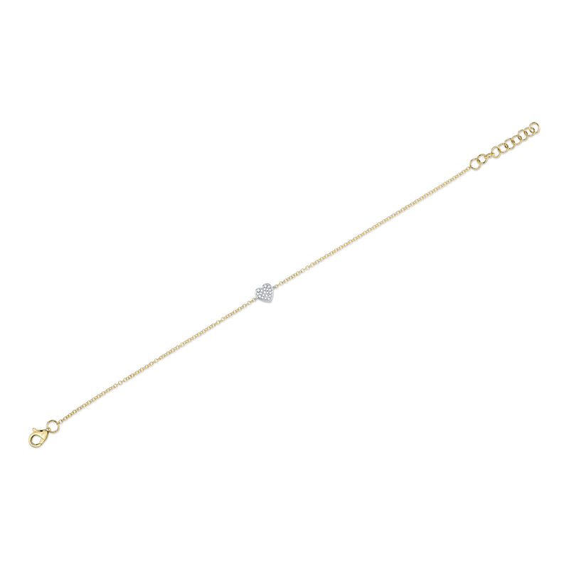 0.04CT DIAMOND PAVE HEART BRACELET
