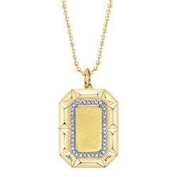 0.09CT DIAMOND GEO CUT MATTE FACETED BALL CHAIN NECKLACE