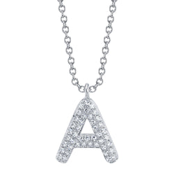 0.09CT DIAMOND PAVE NECKLACE - INITIAL A