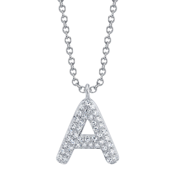 0.09CT DIAMOND PAVE NECKLACE - INITIAL A