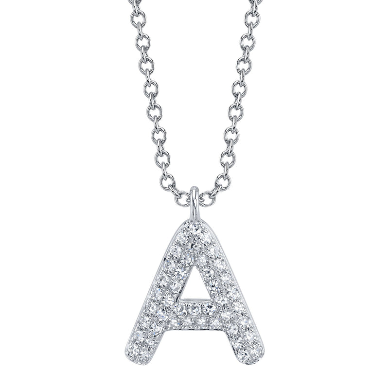 0.09CT DIAMOND PAVE NECKLACE - INITIAL A