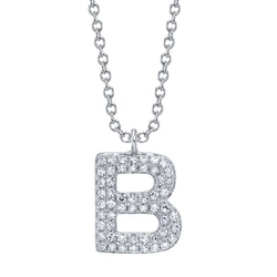 0.11CT DIAMOND PAVE NECKLACE - INITIAL B