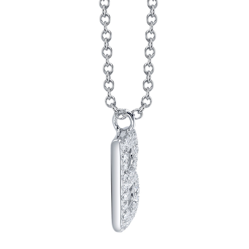 0.11CT DIAMOND PAVE NECKLACE - INITIAL B