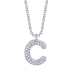 0.08CT DIAMOND PAVE NECKLACE - INITIAL C