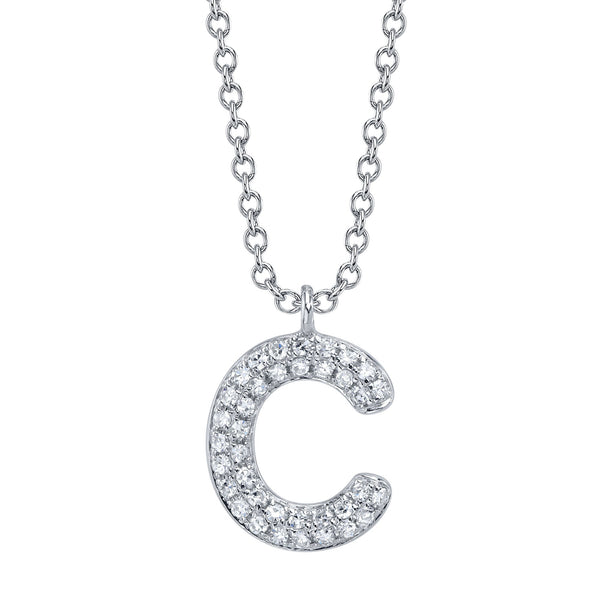 0.08CT DIAMOND PAVE NECKLACE - INITIAL C